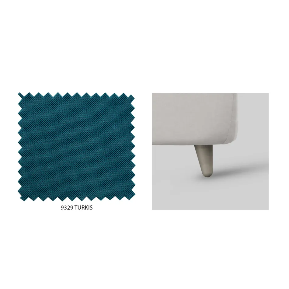 Dubbelsäng med valfri förvaring och fötter Made in Italy - Birba Viadurini