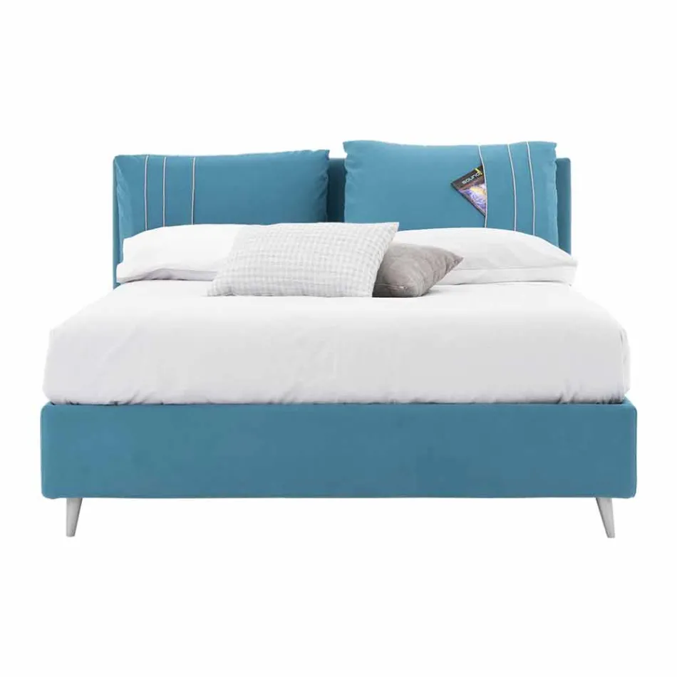 Dubbelsäng med behållare täckt i tyg tillverkad i Italien - Renato Viadurini