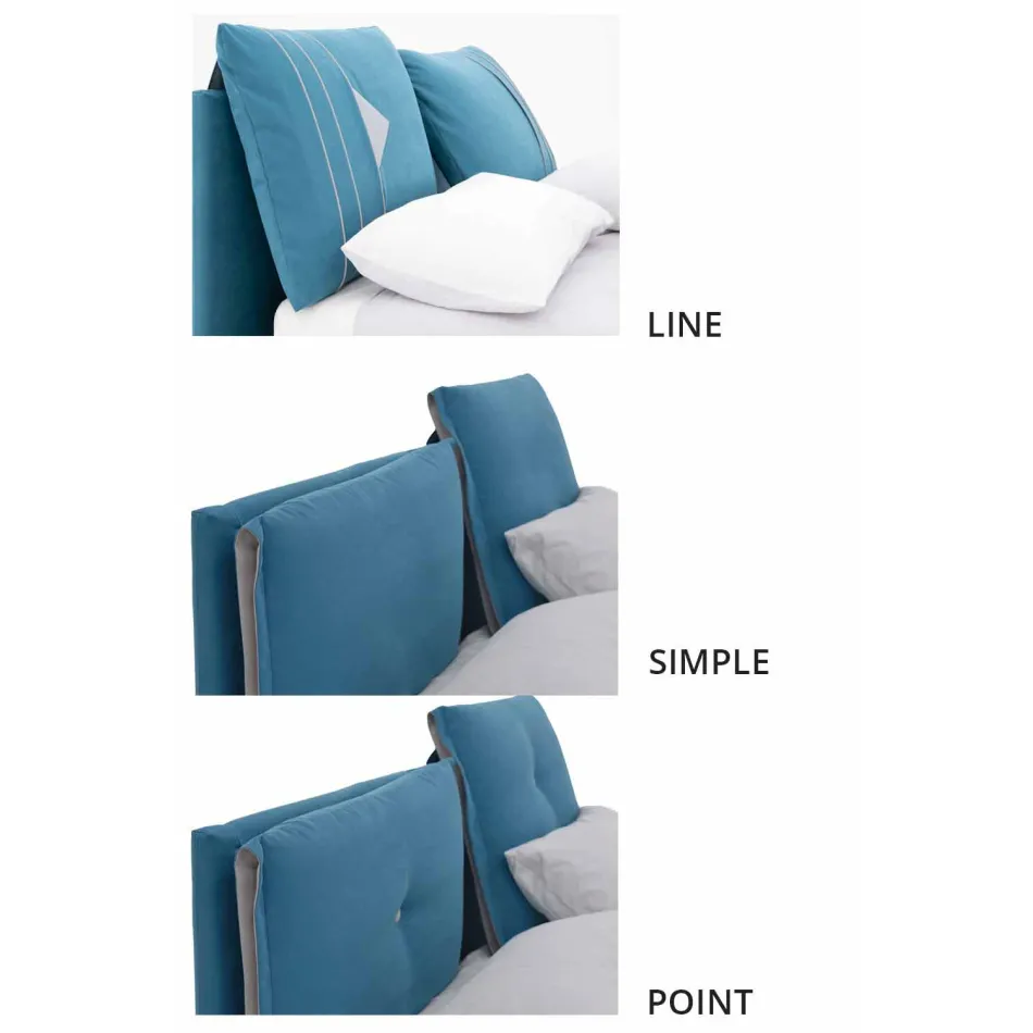 Dubbelsäng med behållare täckt i tyg tillverkad i Italien - Renato Viadurini