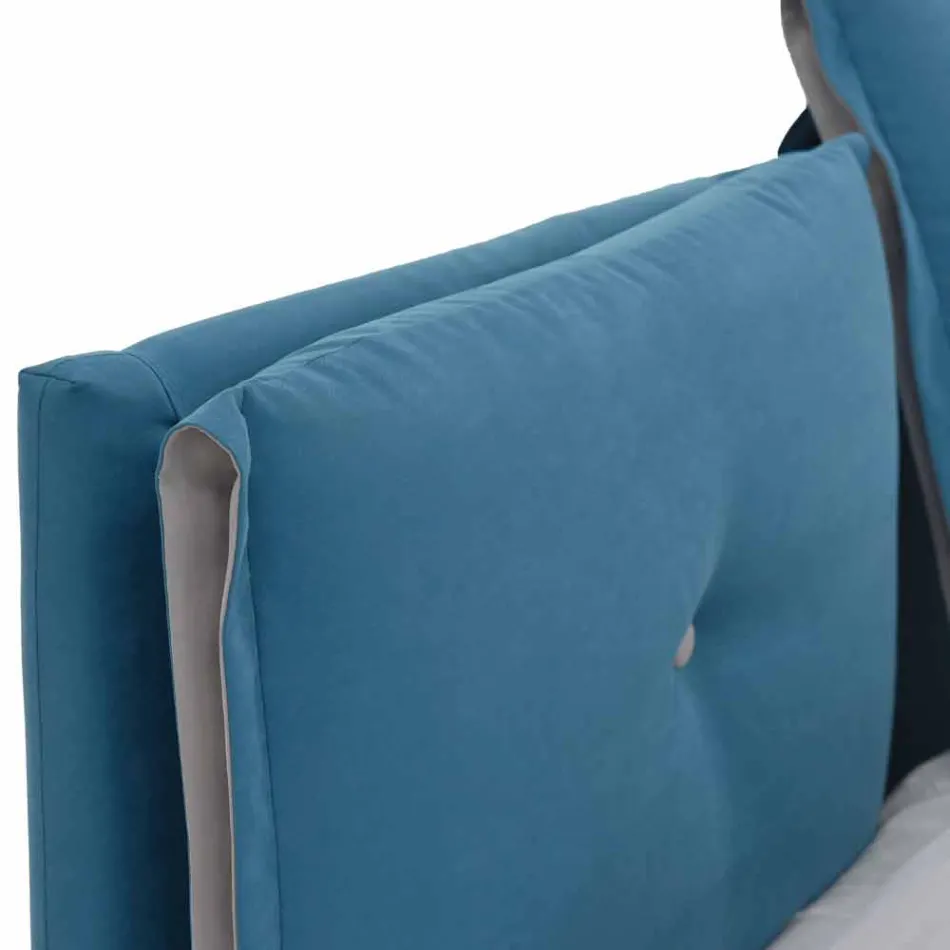 Dubbelsäng med behållare täckt i tyg tillverkad i Italien - Renato Viadurini