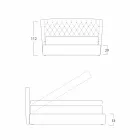 Dubbelsäng med behållare täckt av Selene Bolzan tyg Viadurini