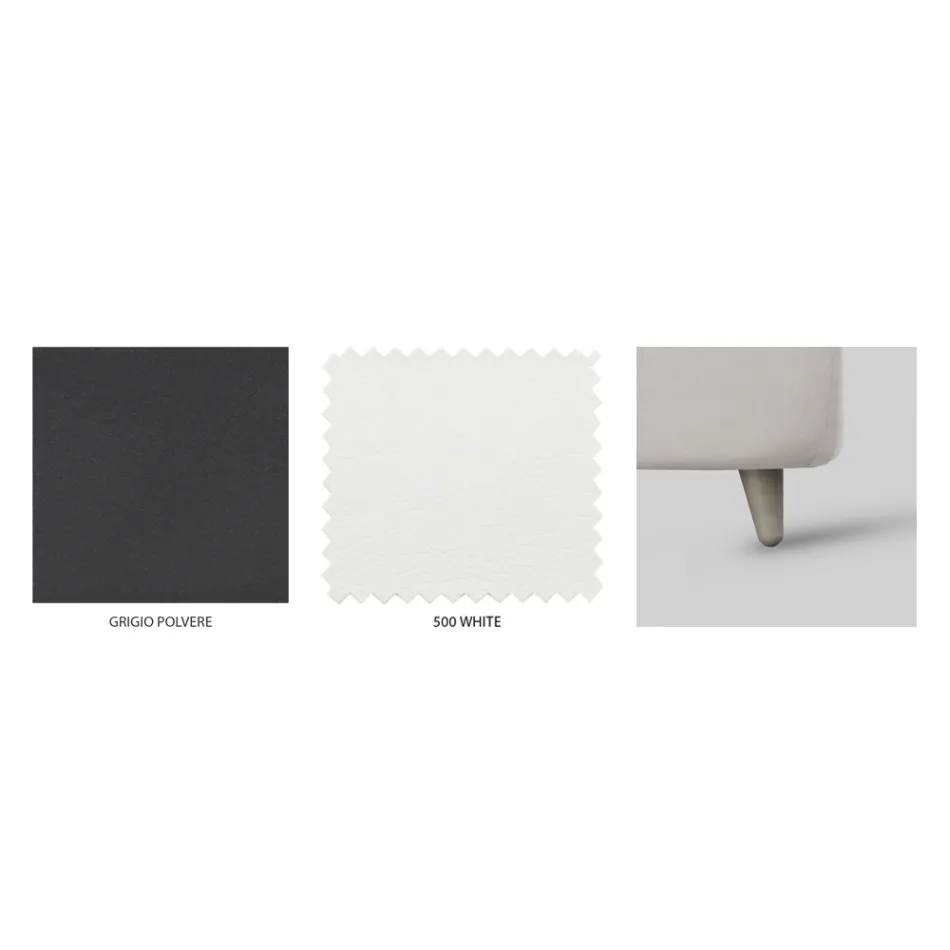 Dubbelsäng med stoppad sängram i olika utföranden Made in Italy - Design Viadurini