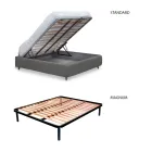 Dubbelsäng med stoppad sängram i olika utföranden Made in Italy - Design Viadurini