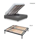 Dubbelsäng med stoppad sängram i olika utföranden Made in Italy - Design Viadurini