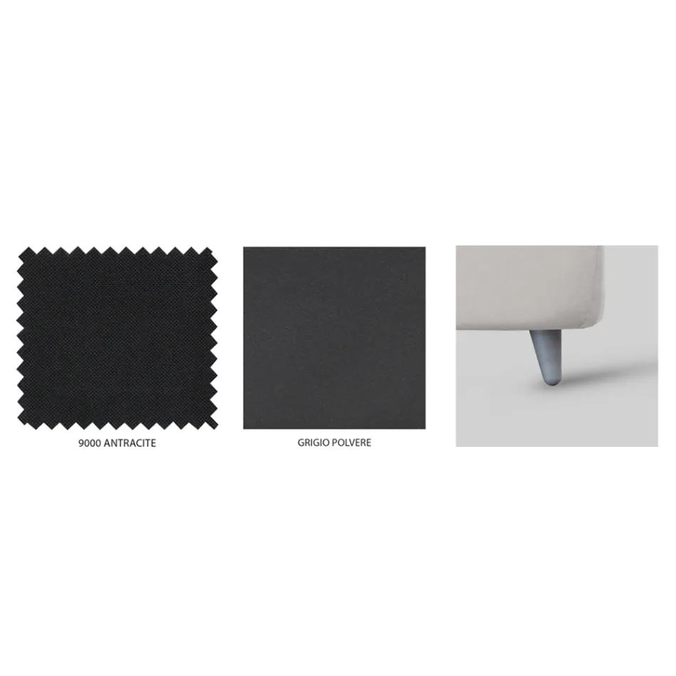 Dubbelsäng med vadderad sängram Made in Italy - Shadow Viadurini