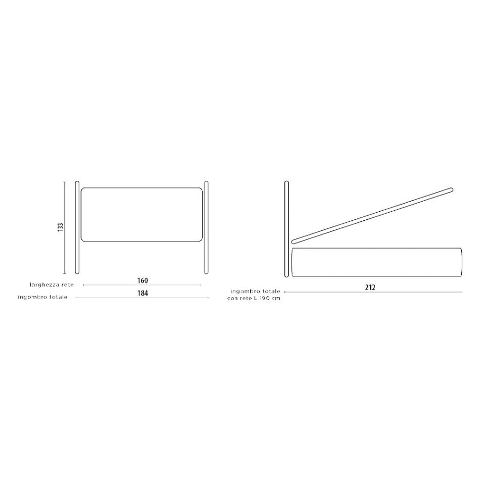 Dubbelsäng med vadderad sängram Made in Italy - Shadow Viadurini