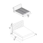 Dubbelsäng med capitonné-stoppning och träfötter - Briosco Viadurini