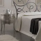 Dubbelsäng med fotbräda, madrass, kuddar och 2 sängbord - Lampo Viadurini