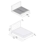 Dubbelsäng med trästruktur täckt av polyuretan - vält Viadurini