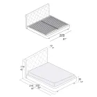 Dubbelsäng med trästruktur täckt av polyuretan - vält Viadurini