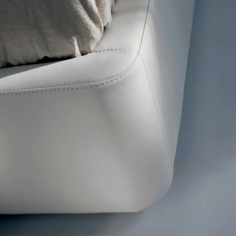 Dubbelsäng med trästruktur täckt av polyuretan - vält Viadurini