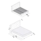 Dubbelsäng med trästruktur täckt av polyuretan - vält Viadurini