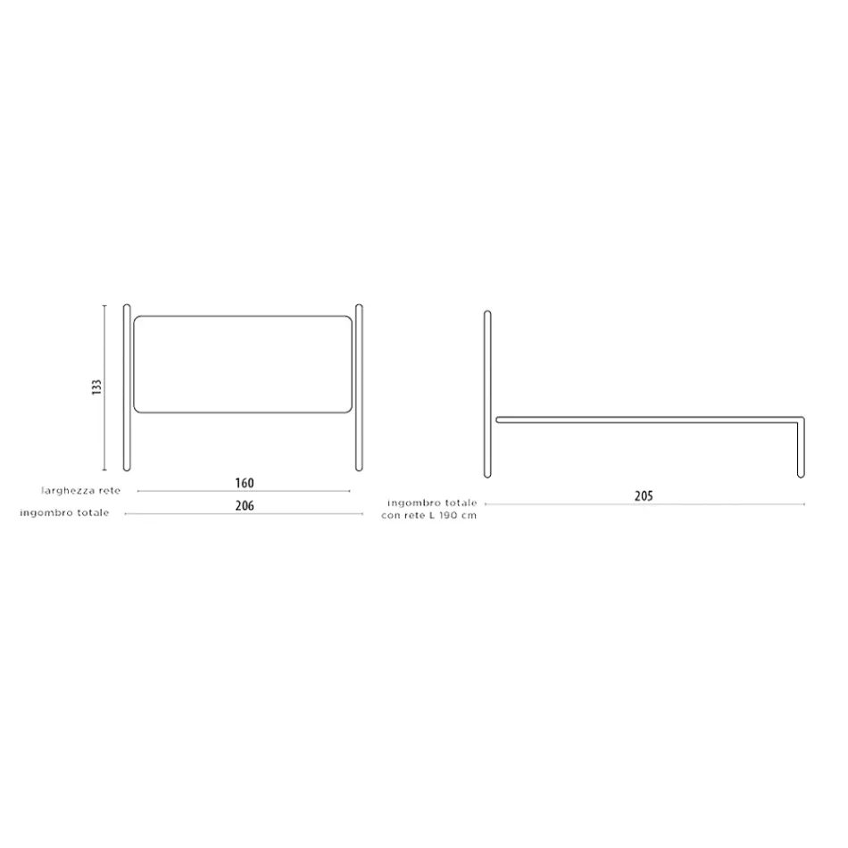 Dubbelsäng med sänggavel och sängram i järn Made in Italy - Finish Viadurini