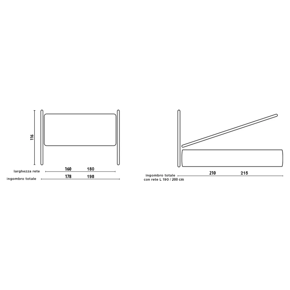 Dubbelsäng med vadderad sänggavel och fötter Made in Italy - Aaron Viadurini