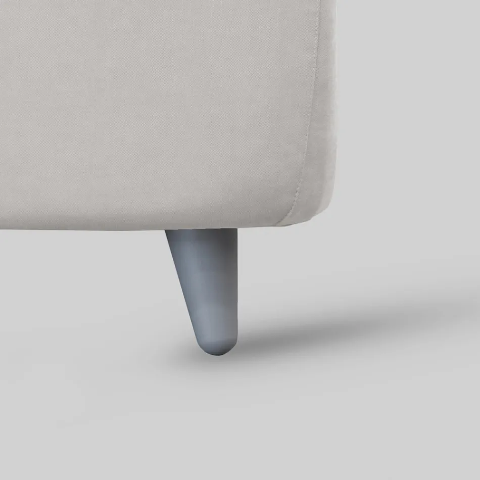 Dubbelsäng med vadderad sänggavel och fötter Made in Italy - Aaron Viadurini