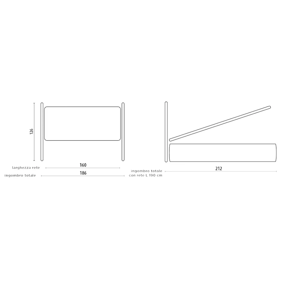 Dubbelsäng med sänggavel i järn, 2 sängbord och madrass - Design Viadurini