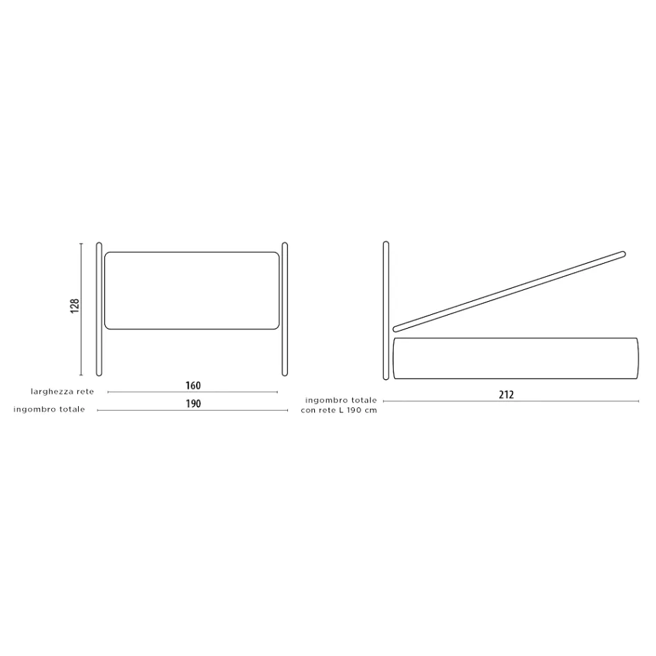 Dubbelsäng med sänggavel i järn och vadderad sängram Made in Italy - Kenzo Viadurini