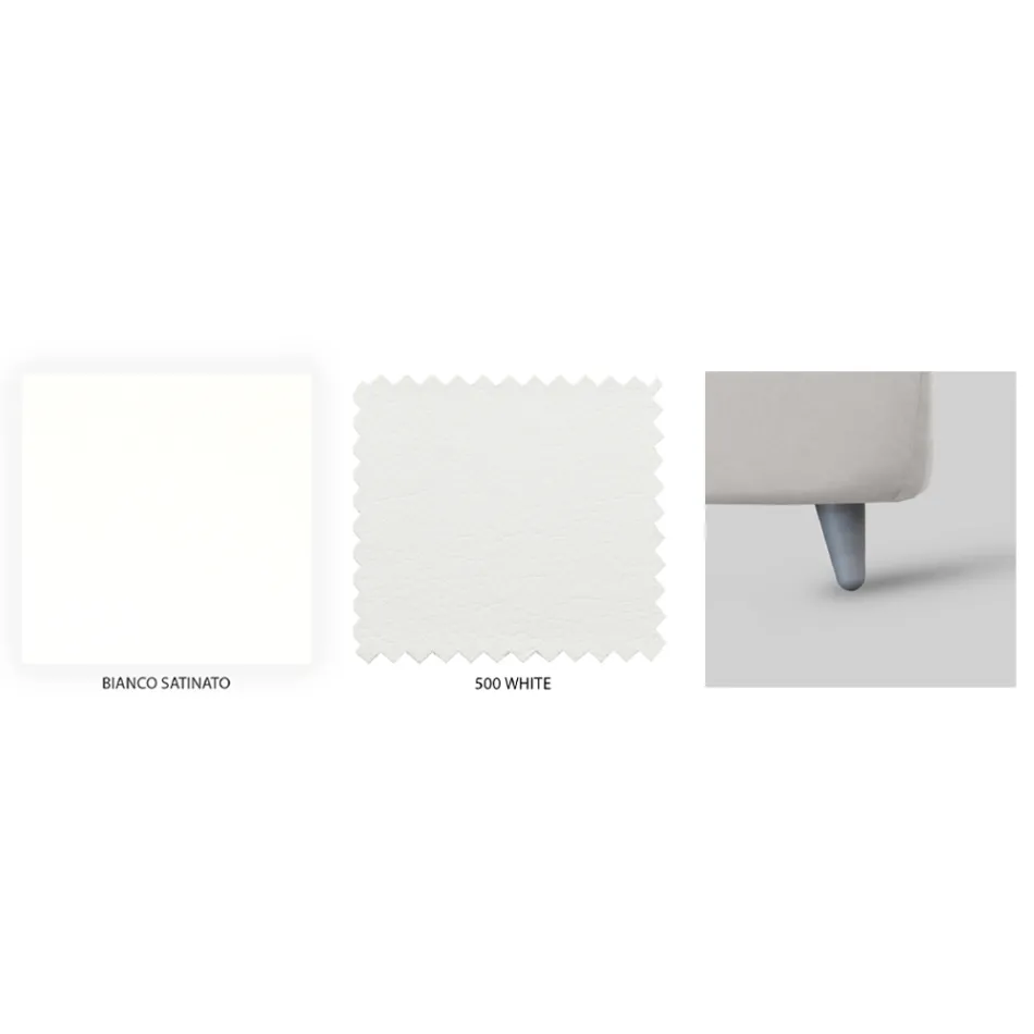 Dubbelsäng med sänggavel i järn och vadderad sängram Made in Italy - Kenzo Viadurini