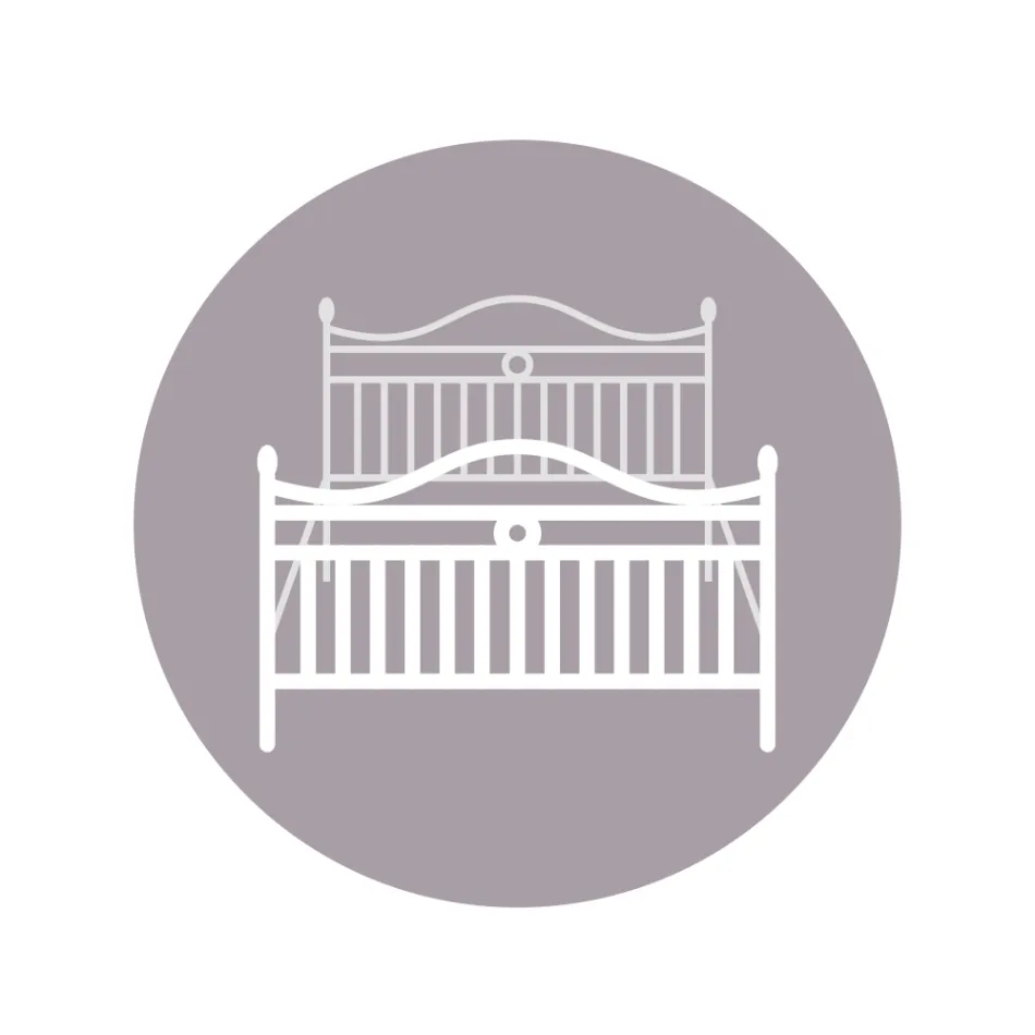 Dubbelsäng med järnrörsgavel Made in Italy - Kopia Viadurini