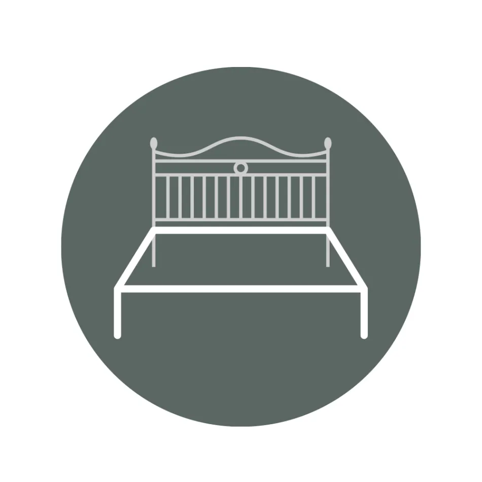 Dubbelsäng med järnrörsgavel Made in Italy - Kenzo Viadurini