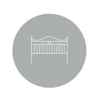 Dubbelsäng med järnrörsgavel Made in Italy - Kenzo Viadurini