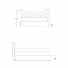 Selene Bolzan modern design dubbelsäng med quiltad headboard Viadurini