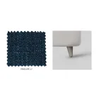 Dubbelsäng med stoppad sänggavel i Made in Italy-tyg - Fulmine Viadurini