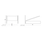 Dubbelsäng med stoppad sänggavel i Made in Italy-tyg - Fulmine Viadurini