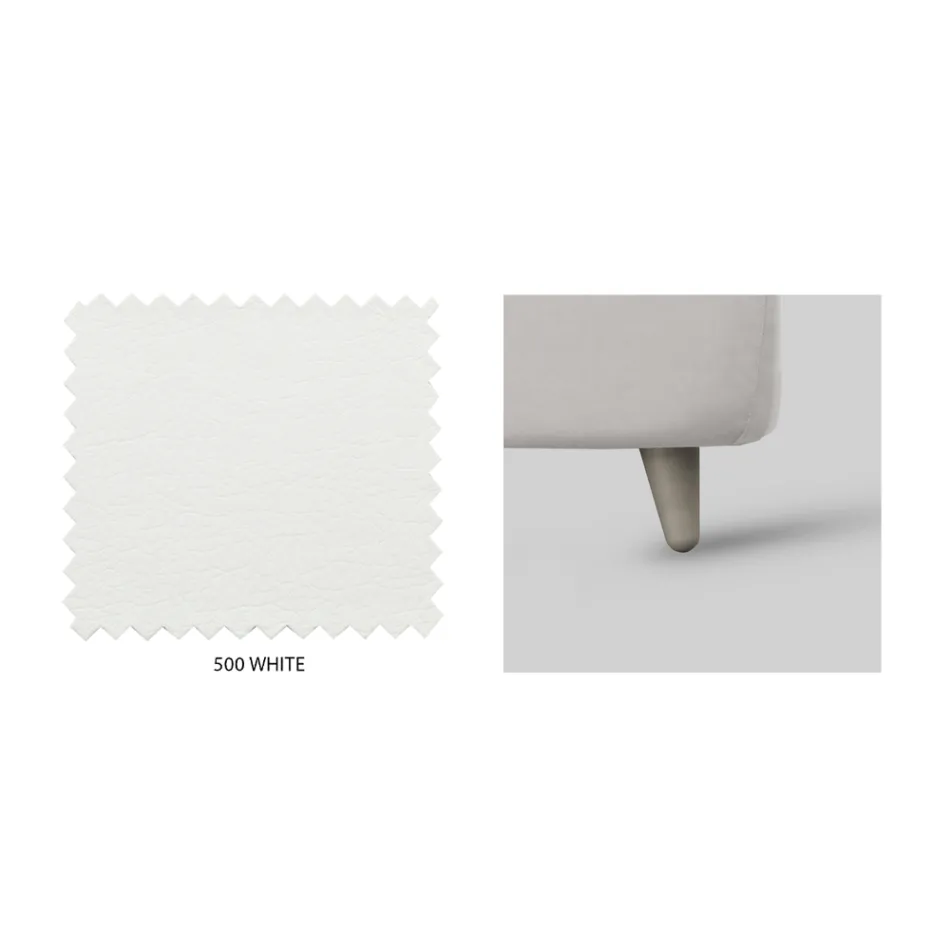 Dubbelsäng med sänggavel i eko-läder eller tyg Made in Italy - Buddy Viadurini