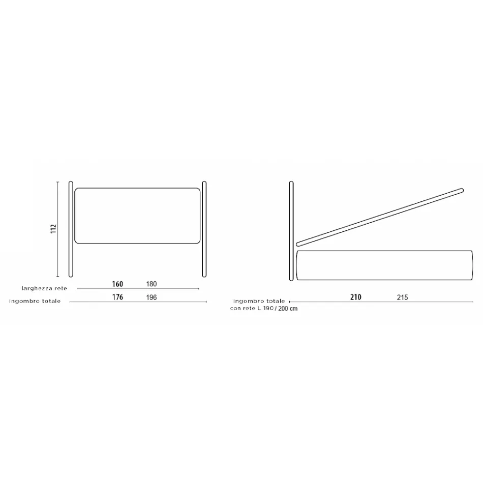 Dubbelsäng med sänggavel i eko-läder eller tyg Made in Italy - Buddy Viadurini