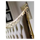 Klassisk stil dubbelsäng i järn och läder Made in Italy - King Viadurini