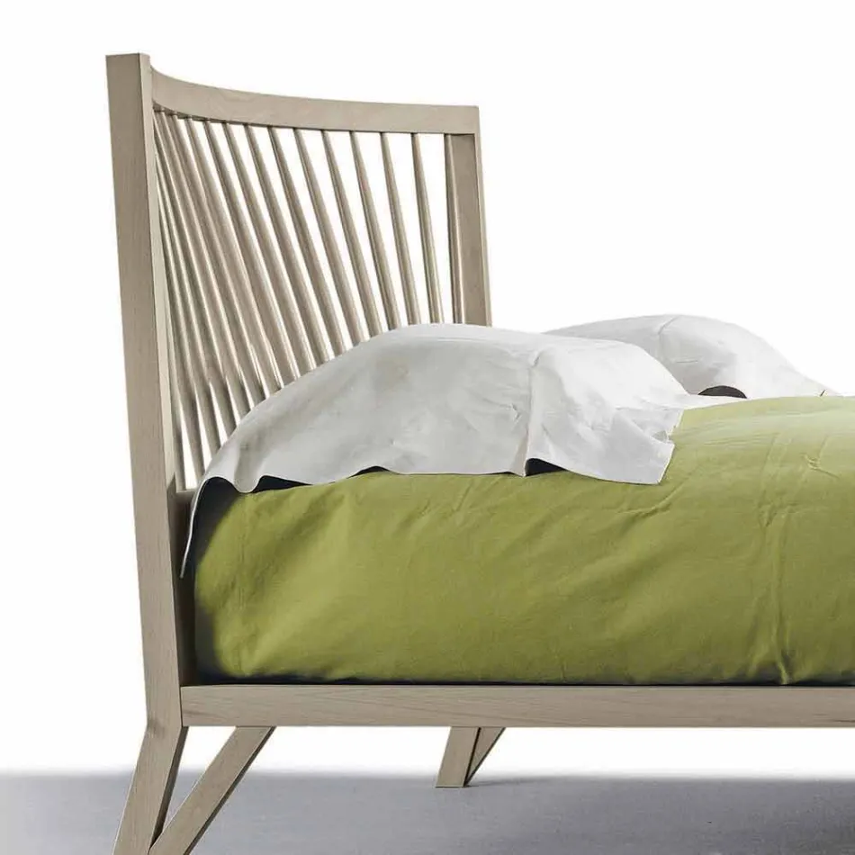 Design dubbelsäng 160x200cm med solid Alain valnötbas Viadurini