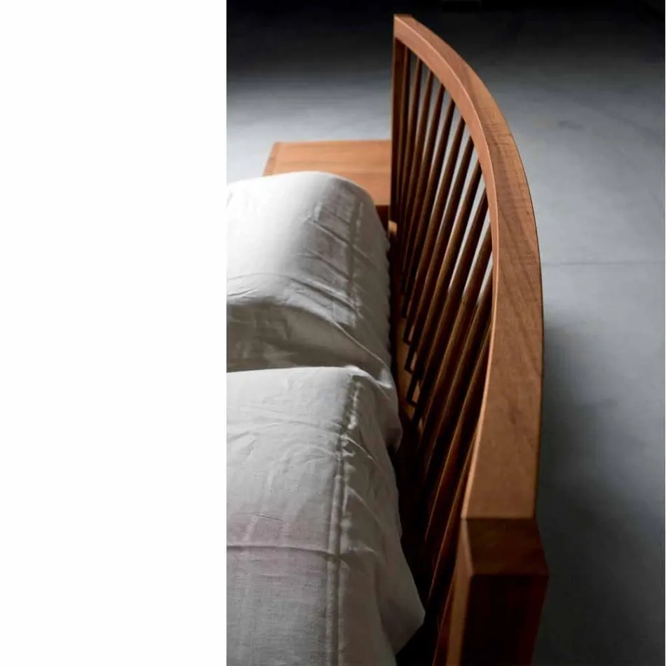 Design dubbelsäng 160x200cm med solid Alain valnötbas Viadurini