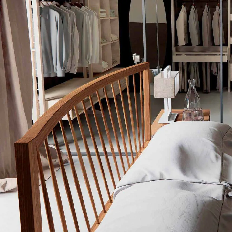 Design dubbelsäng 160x200cm med solid Alain valnötbas Viadurini