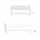 Design dubbelsäng bäddad i Corolle Bolzan tyg Viadurini