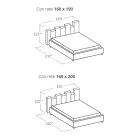 Hög kvalitet modern klädd design dubbelsäng i blått eller grått - Kenzo Viadurini