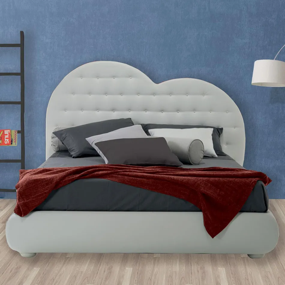 Lyxig dubbelsäng med box och Swarovski Made in Italy – Little Heart Viadurini