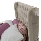 Lyxig dubbelsäng med box och Capitonnè sänggavel tillverkad i Italien - Papero Viadurini