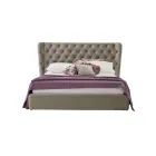 Lyxig dubbelsäng med box och Capitonnè sänggavel tillverkad i Italien - Papero Viadurini