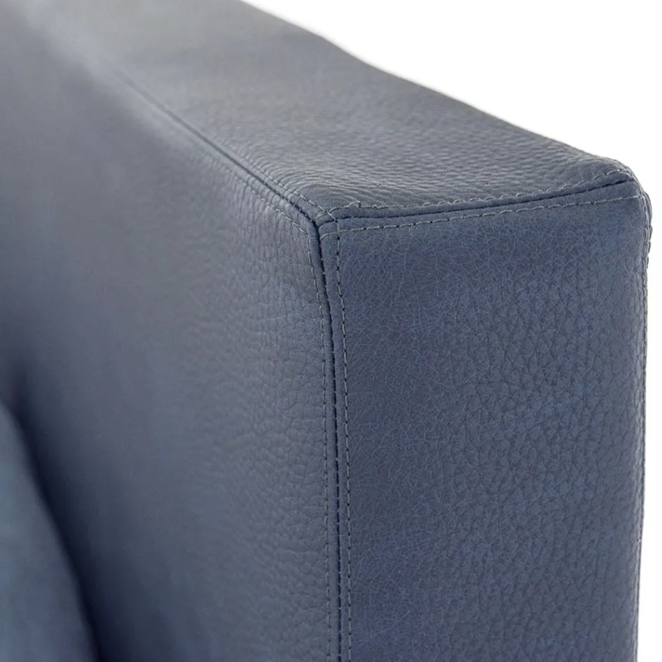 Lyxig dubbelsäng i ekologiskt läder eller tyg med box Made in Italy – Nuvola Viadurini