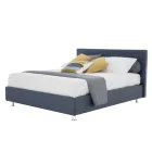 Lyxig dubbelsäng i ekologiskt läder eller tyg med box Made in Italy – Nuvola Viadurini