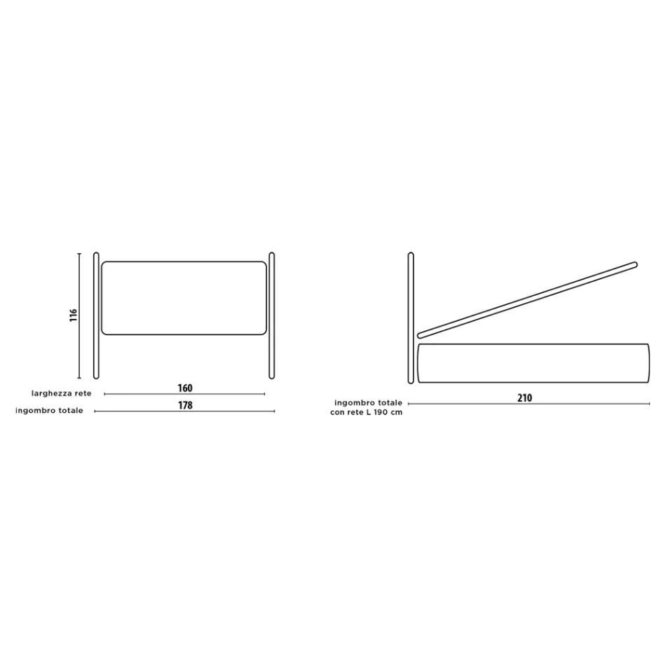 Stoppad dubbelsäng med 2 sängbord och madrass Made in Italy - Aaron Viadurini