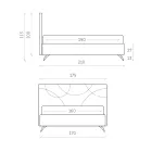 Klädd dubbelsäng med förvaringslåda Tillverkad i Italien - Solros Viadurini