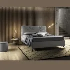 Klädd dubbelsäng med förvaringslåda Tillverkad i Italien - Solros Viadurini