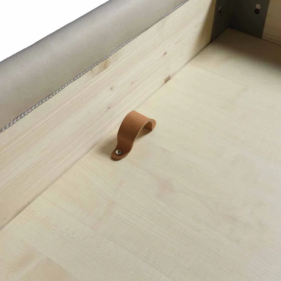 Vadderad dubbelsäng med box och Capitonnè headboard Capri Bolzan Viadurini