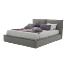 Klädd dubbelsäng med byrå i eko-läder eller tyg - Notre Dame Viadurini