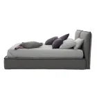 Klädd dubbelsäng med byrå i eko-läder eller tyg - Notre Dame Viadurini