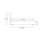 Stoppad dubbelsäng med tygförvaringsenhet - Belle Viadurini