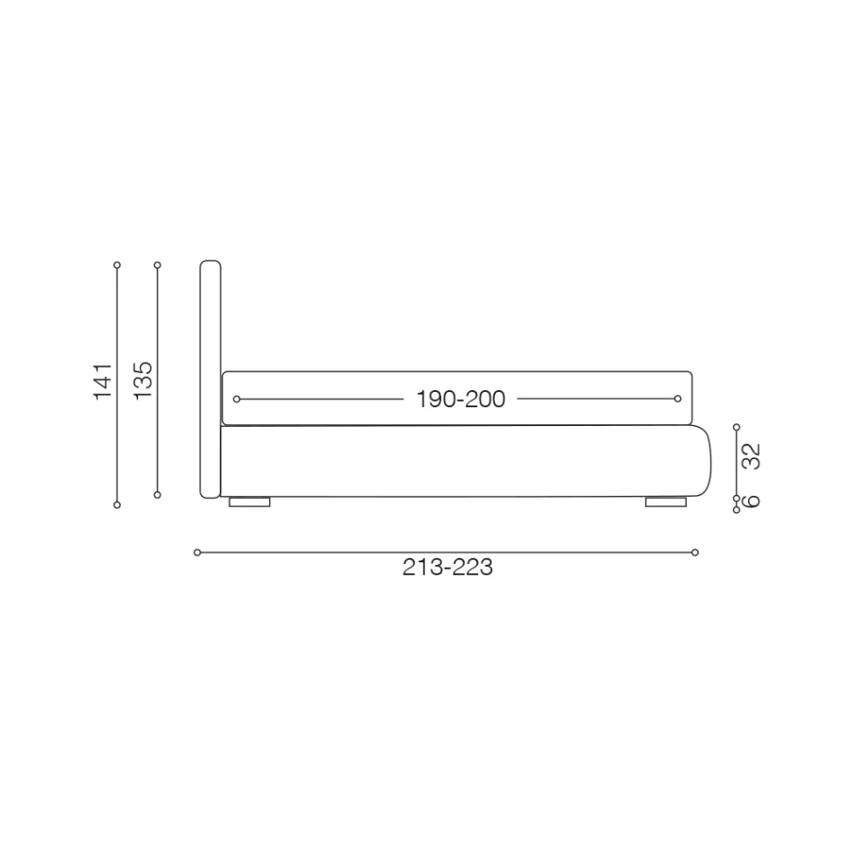Stoppad dubbelsäng med tygförvaringsenhet - Belle Viadurini