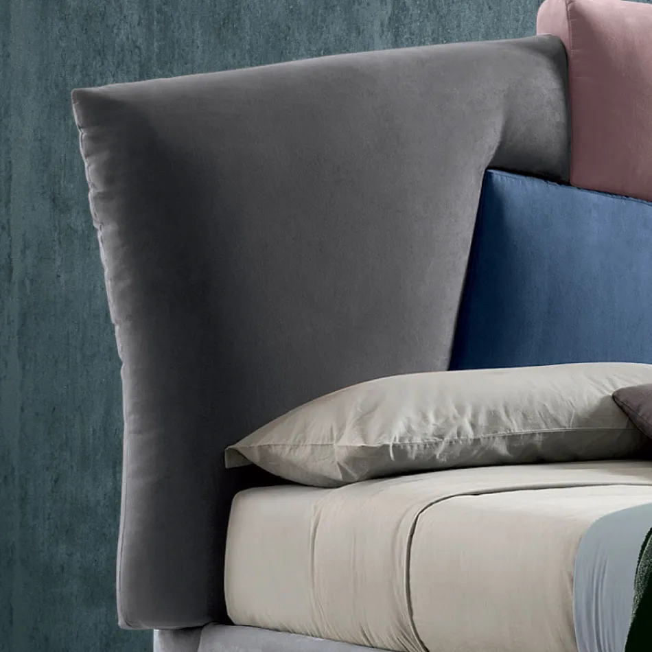 Stoppad dubbelsäng med tygförvaringsenhet - Belle Viadurini